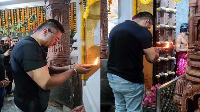 Honey Singh visits temple