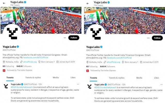 Trinamool Congress twitter hacked