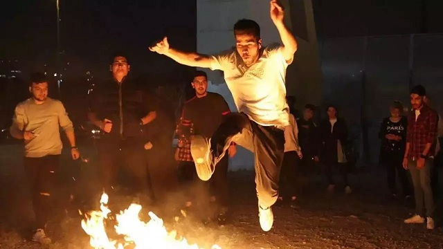 Fire Festival celebrations in Iran
