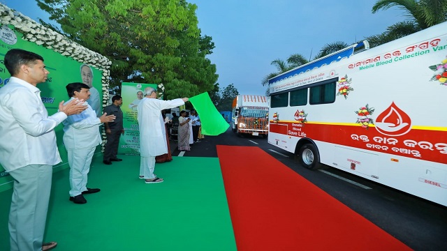 Odisha CM flags off blood collection vans