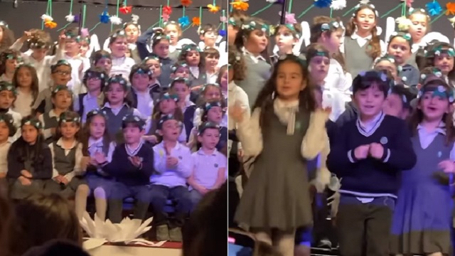 School boy dances to calm down