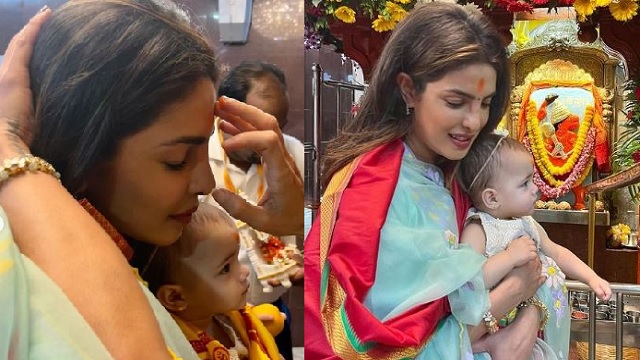 Priyanka Chopra visits Siddhivinayak temple with daughter Malti