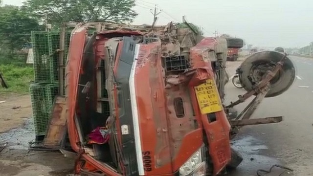 6 critical as two trucks collided in Bhadrak