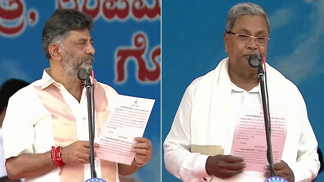 Siddaramaiah and DK shivkumar sworn as karnataka cm