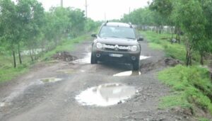 Poor road condition in Rajnagar block