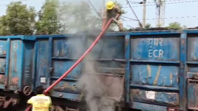 Coal laden train fire