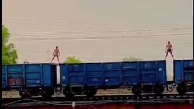 2 Noida men stunt on running train