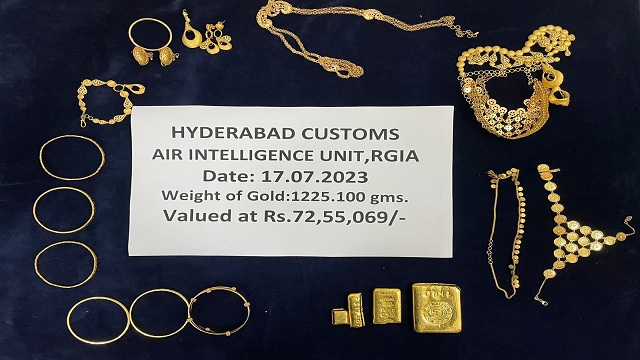 2 held at Hyderabad airport with gold valued at Rs 1.03cr