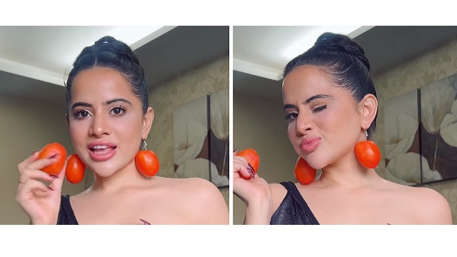 urfi javed wears tomatoes