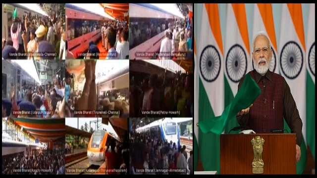 PM Modi launches 9 Vande Bharat Express trains