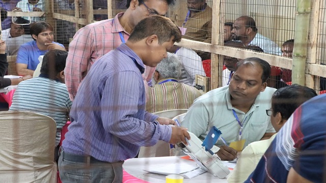 Counting of votes in Tripura.