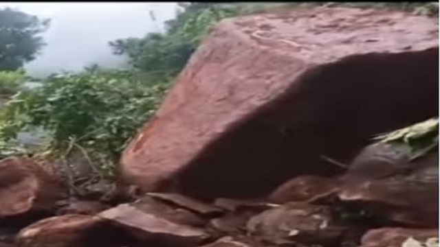 boulder falls on railway tracks in odisha