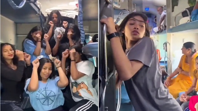 girls dancing in metro