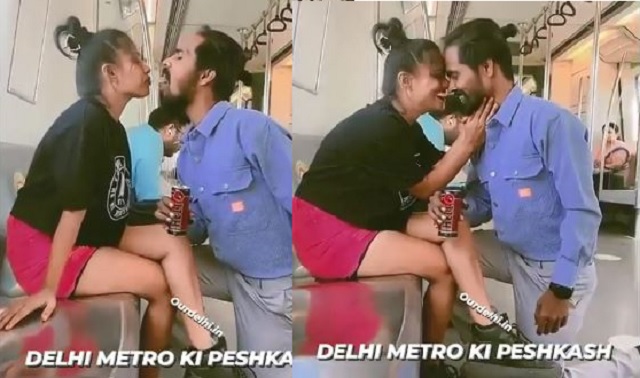 Couple’s intimate act at Delhi Metro