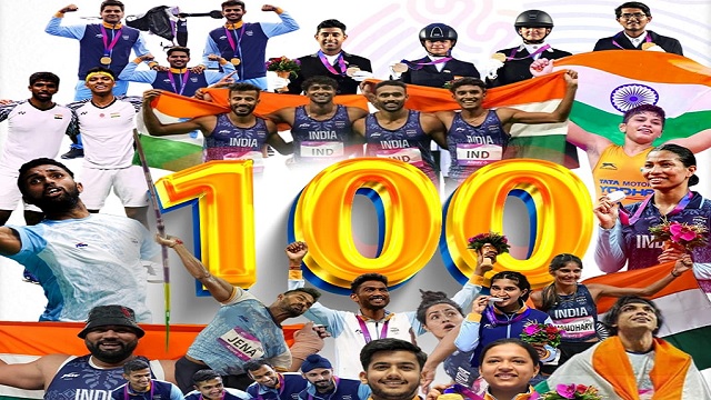 India won 100 medals in asian games