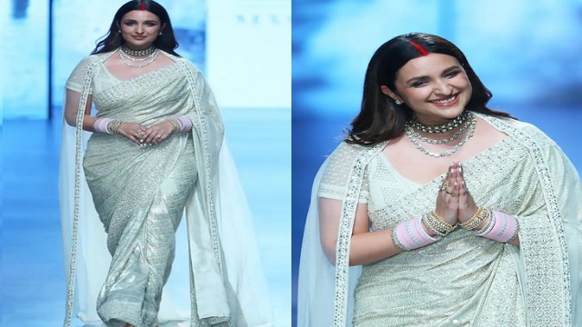Parineeti Chopra in 2024 | Net saree blouse designs, Black saree designs,  Fashionable saree blouse designs