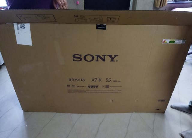thomson tv inside sony box