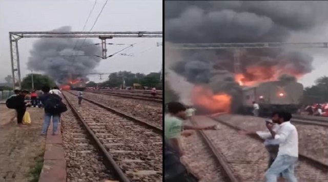 Fire in New Delhi-Darbhanga Superfast Express