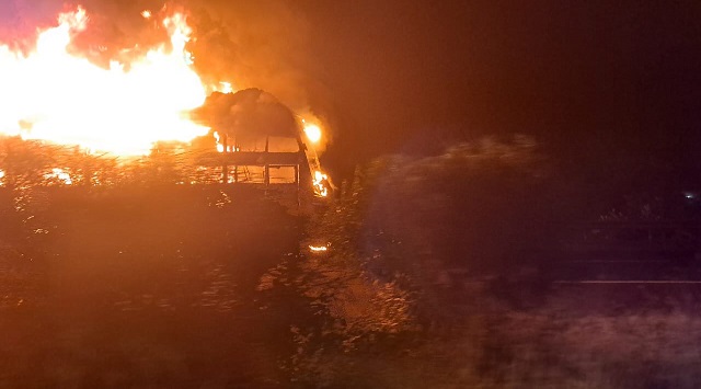 Odisha bus catches fire in West Bengal