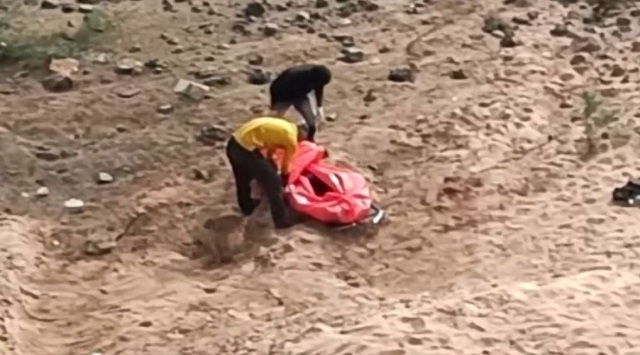 dead body on river bed