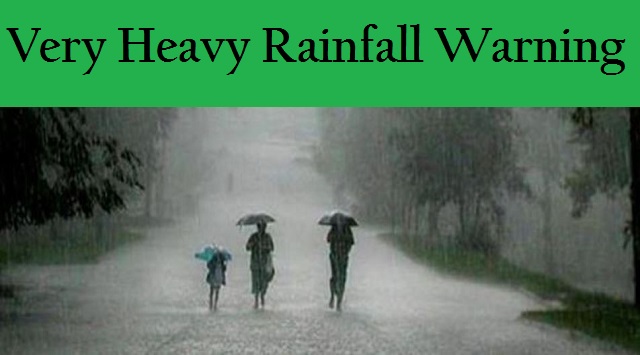 very heavy rainfall warning in odisha