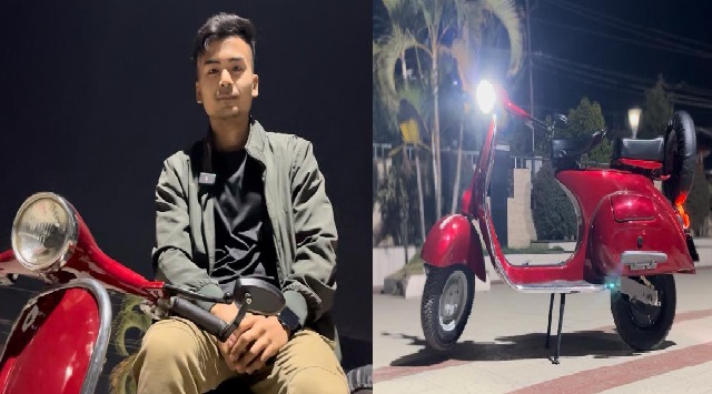Vintage scooter transform into electric vehicle