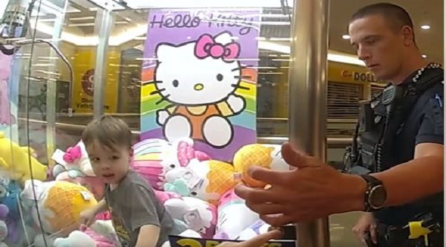 3-year-old boy stuck in claw machine