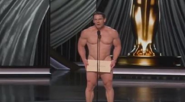 John Cena walks naked on Oscars stage