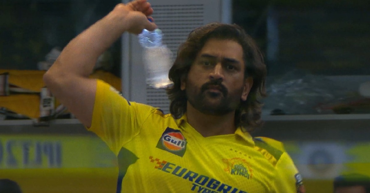 Dhoni pretends to throw bottle at camera