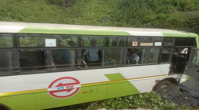 Mo Bus falls into drain in Khurda