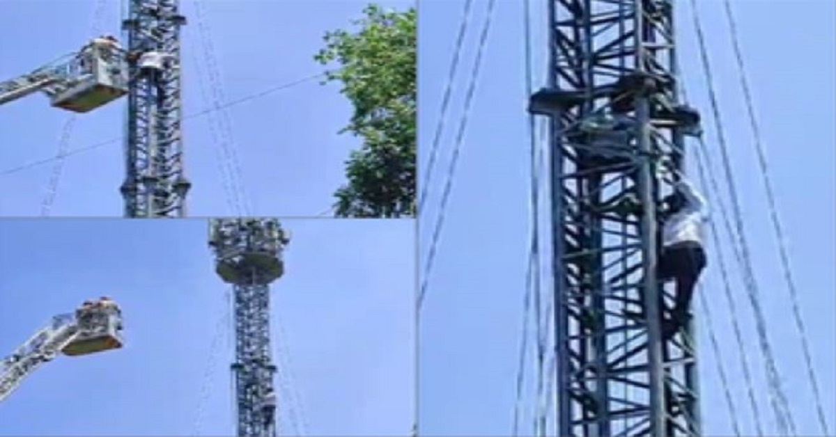 tamil nadu farmers climbs mobile tower